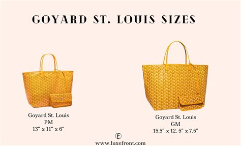 goyard bags sizes|goyard tote bag size comparison.